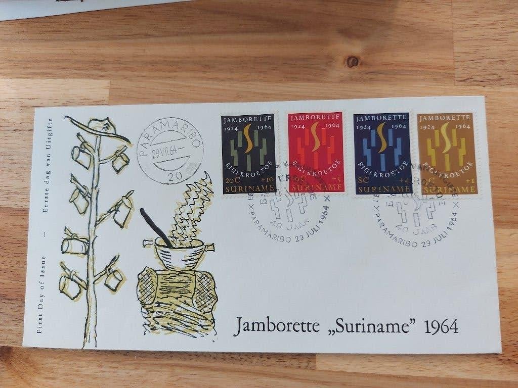 Suriname FDC E31 Jamborette 1964 Blanco, Ophalen of Verzenden, Onbeschreven, Nederland
