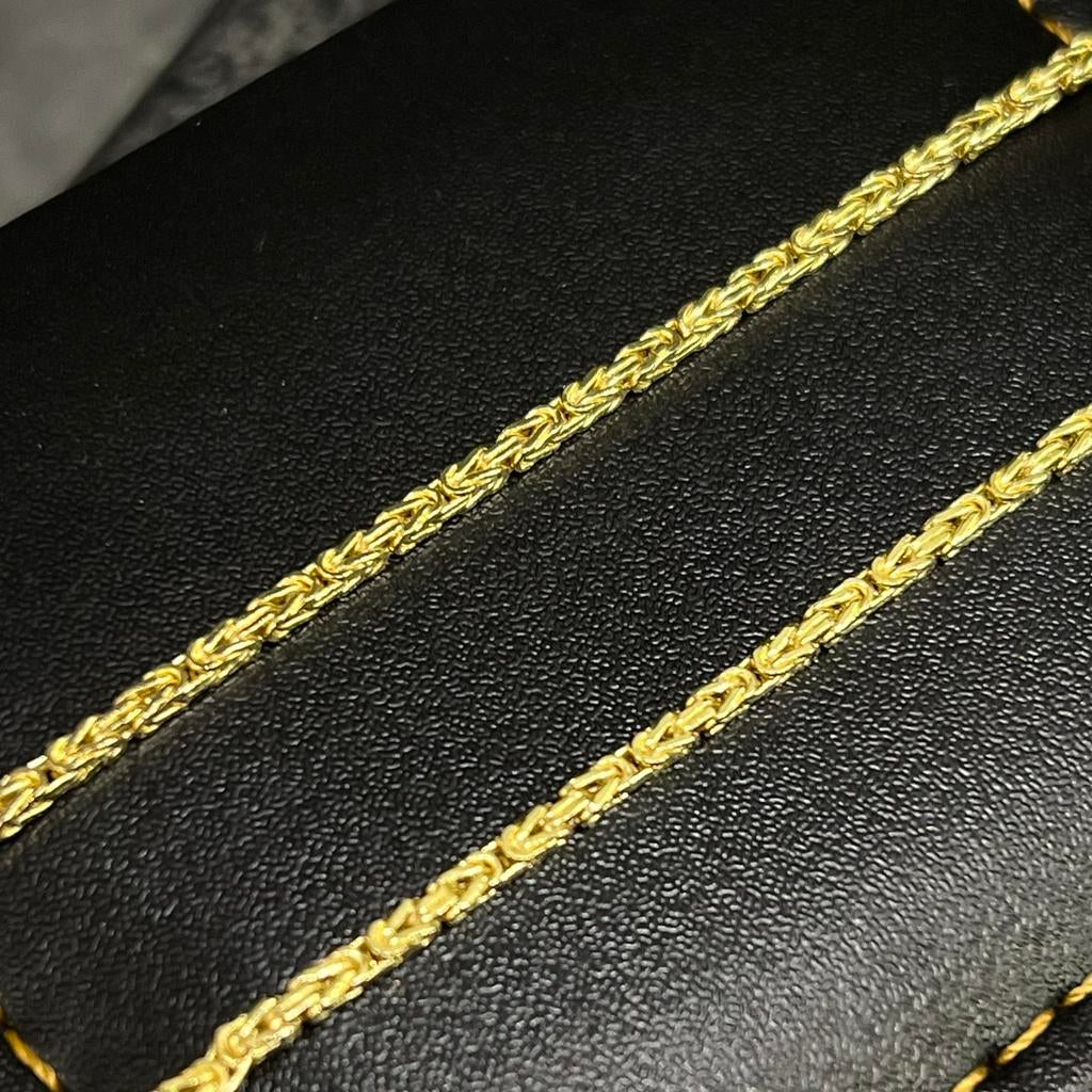 14k gouden koningsketting prachtig schakel italy, Ophalen of Verzenden, Zo goed als nieuw, Goud