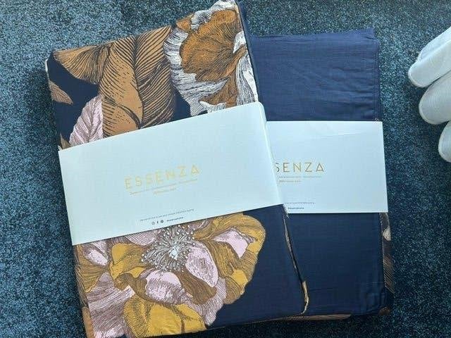 140/200 Essenza Dekbedovertrek 100% Satijn Katoen, Blauw, Essenza, Dekbedovertrek, Katoen
