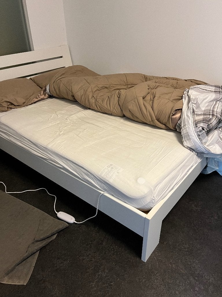 Bed, Huis en Inrichting, Slaapkamer | Bedden, Ophalen, Wit, Tweepersoons, 140 cm