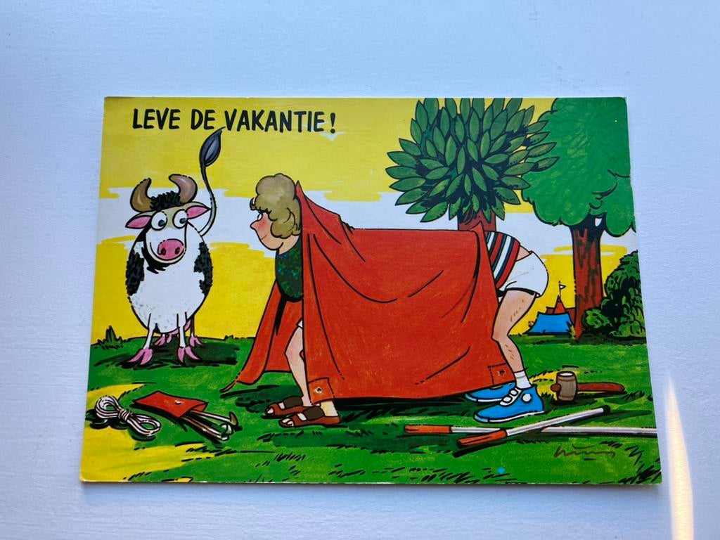 Ansichtkaart camping sint Maartenszee, cartoon fantasie, Verzamelen, Ansichtkaarten | Nederland, Ophalen of Verzenden, 1980 tot heden