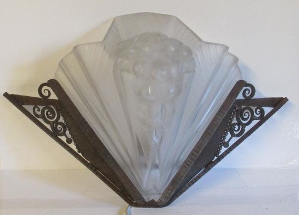 uitzonderlijke art deco muurlamp applique Petitot France, Antiek en Kunst, Antiek | Lampen, Verzenden