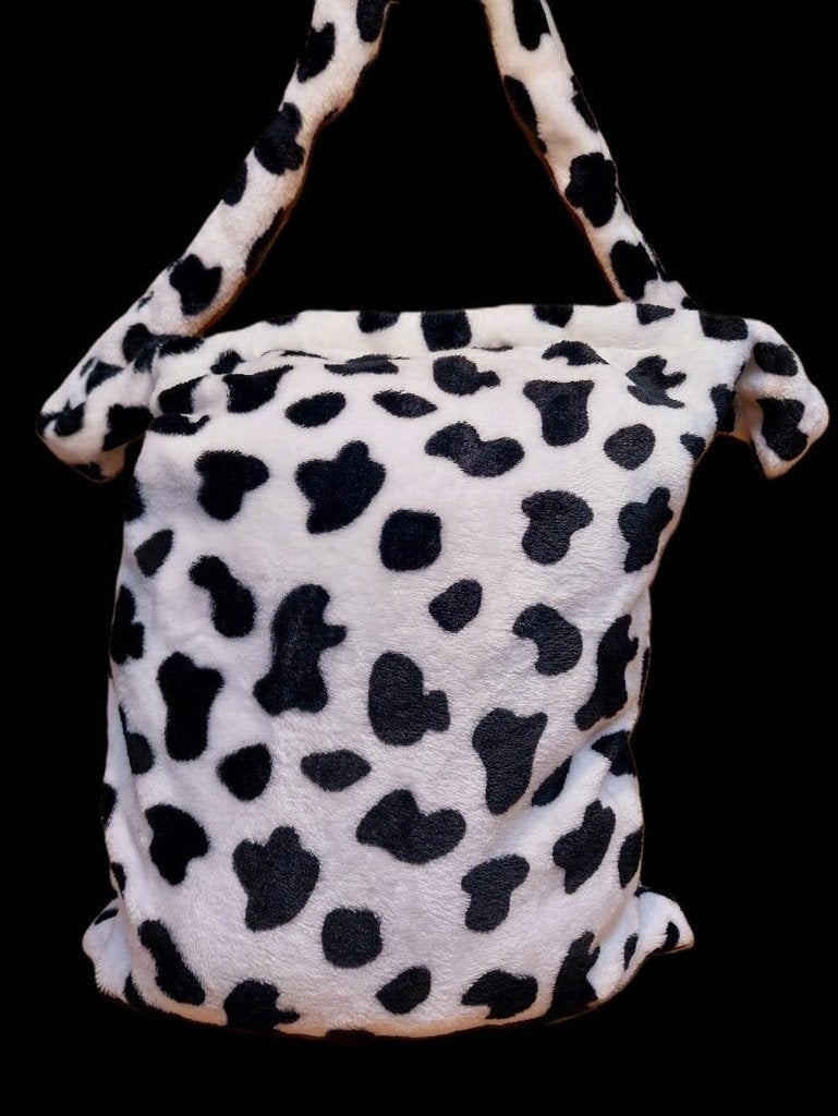 pluche zachte koeienprint tas, Verzenden, Nieuw, Zwart