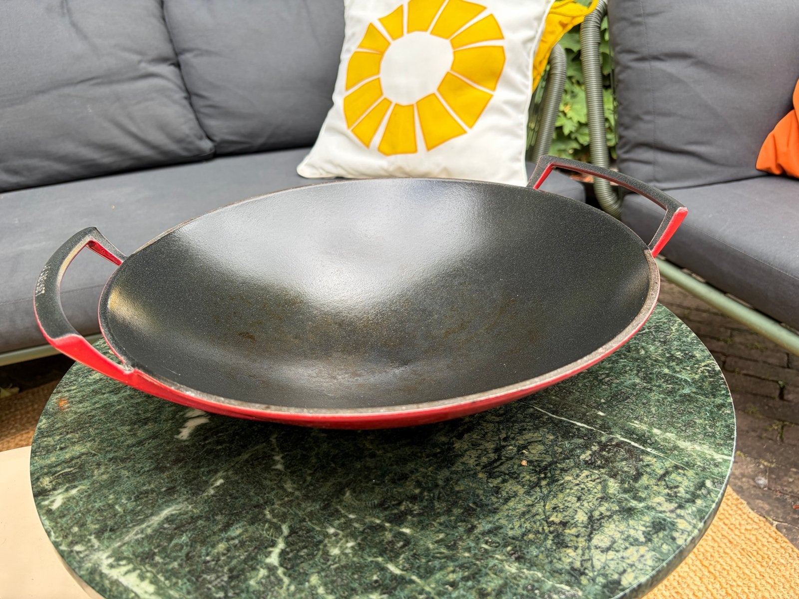 Gebruikte Le Creuset Wokpan - Gietijzer, Ophalen, Gebruikt, Gietijzer, Le Creuset