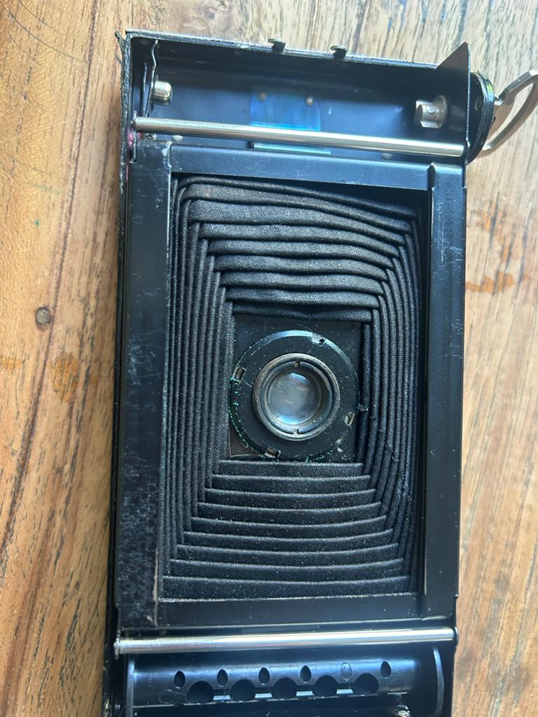 Vintage Agfa Film B2 camera in leren tas, Ophalen of Verzenden, Gebruikt, Compact, Overige Merken