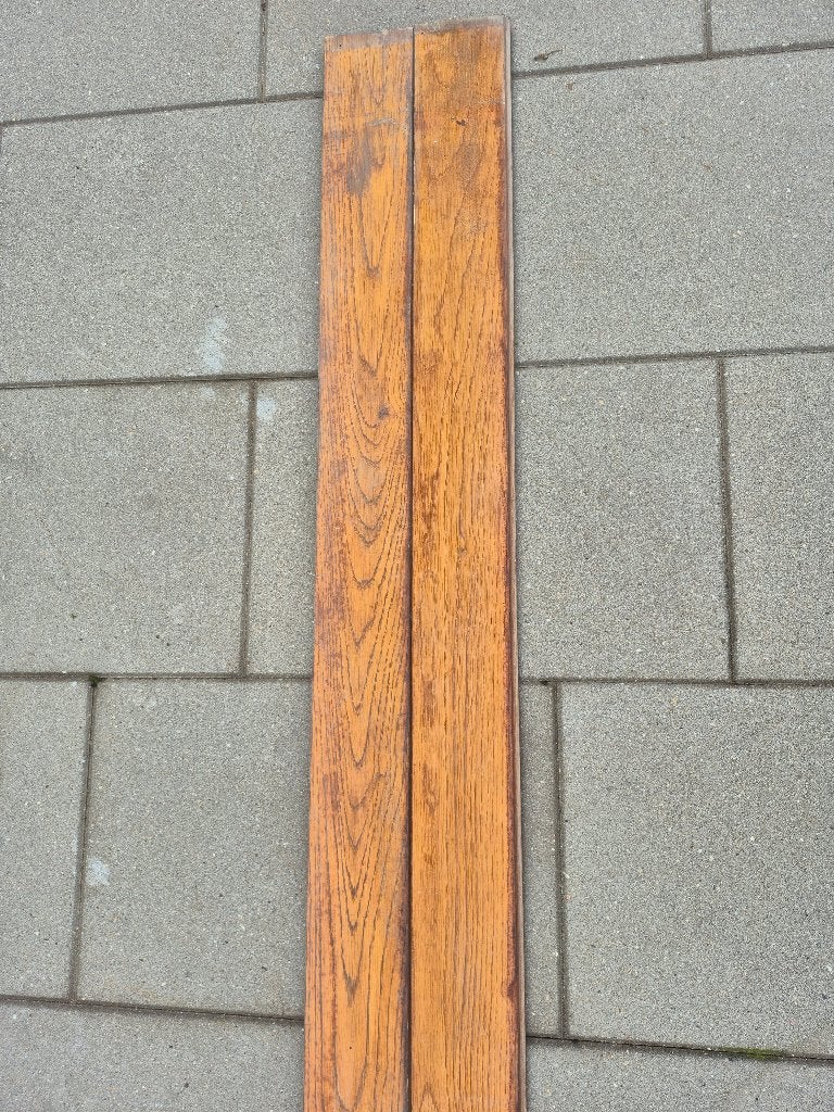 19 eiken vloerplanken, circa 7 m2, Ophalen, Gebruikt, 10 tot 30 cm, Hout