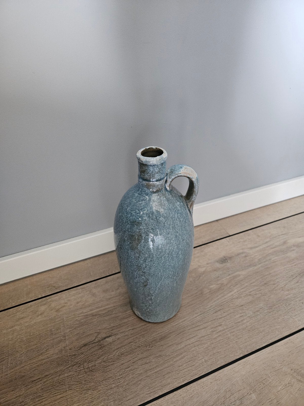 Vintage blauwe aardewerken kruik., Ophalen, Gebruikt, Blauw, 30 cm