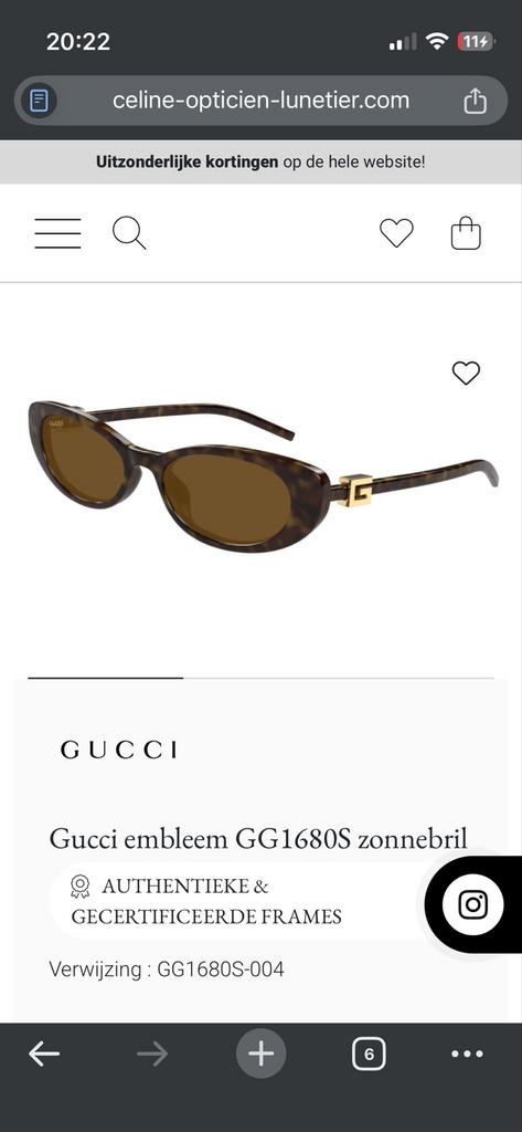 Gucci zonnebril dames, Sieraden, Tassen en Uiterlijk, Zonnebrillen en Brillen | Dames, Ophalen of Verzenden, Nieuw, Bruin, Zonnebril