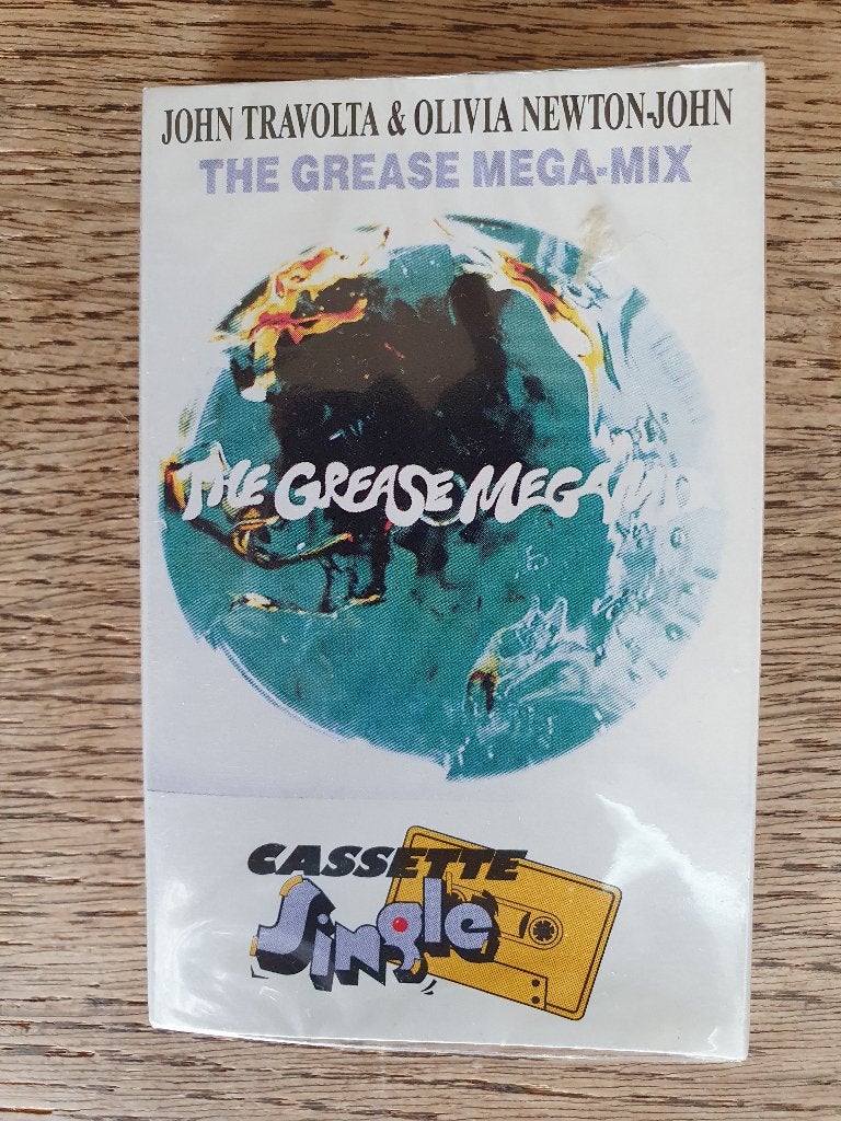 John Travolta/Olivia Newton John cass.single 'Grease Megamix, Cd's en Dvd's, Cassettebandjes, Nieuw in verpakking, Origineel, Pop
