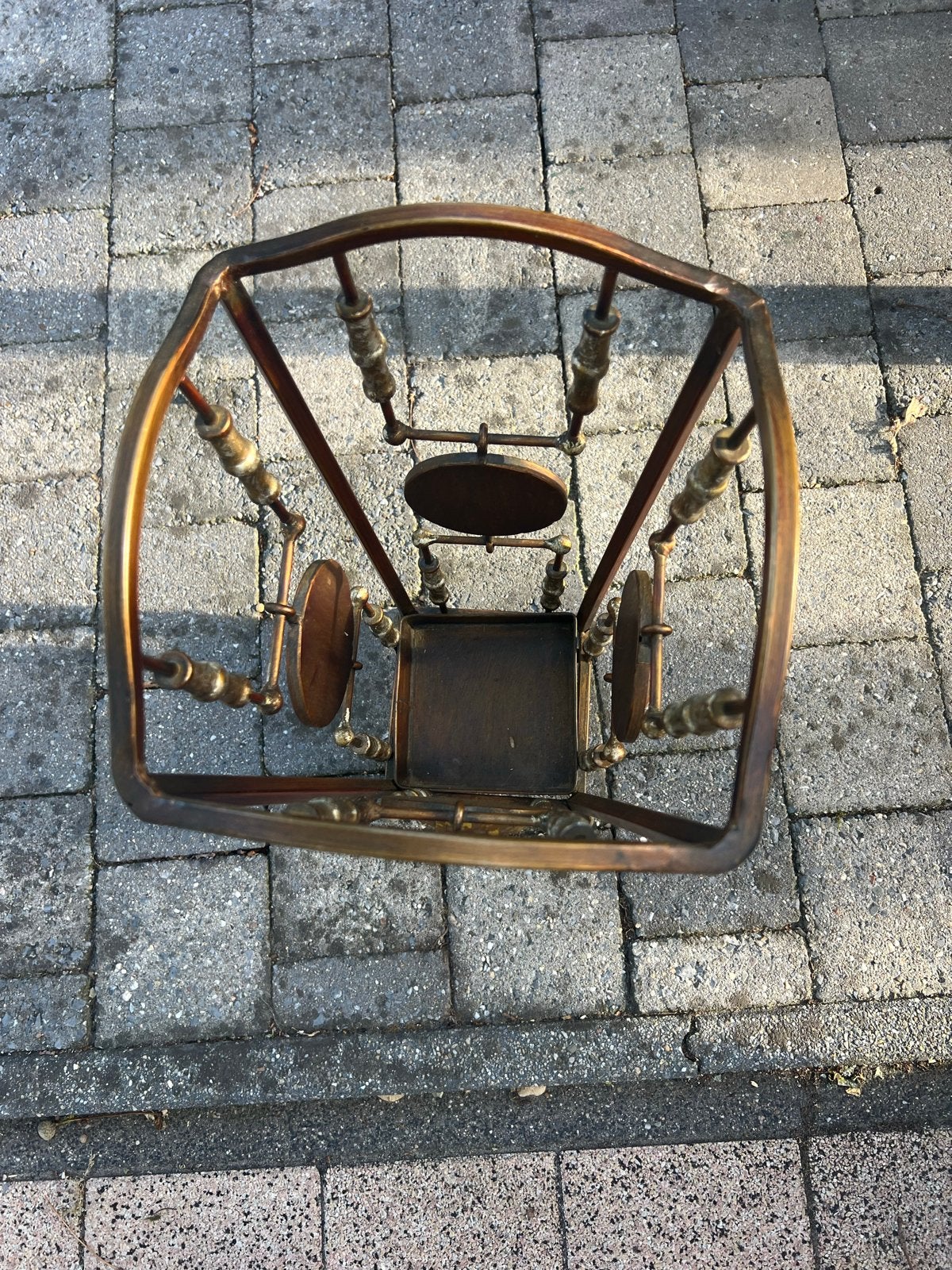 Antieke paraplubak van hout en messing, Ophalen of Verzenden