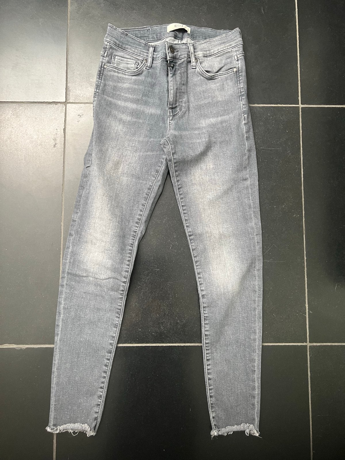 COJ  Grey Vintage High Waist Skinny Jeans W27/28, Kleding | Dames, Verzenden, Zo goed als nieuw, Grijs, W27 (confectie 34) of kleiner