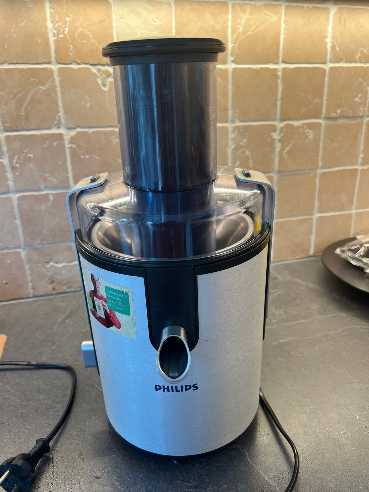 Philips HR1861 sapcentrifuge - Aluminium Collection, Ophalen, Zo goed als nieuw, Sapcentrifuge