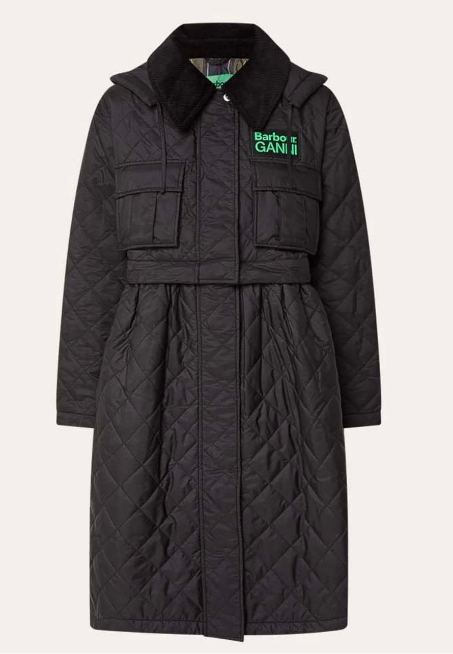 Barbour Ganni parka long Black 40 jacket coat new ds, Verzenden, Nieuw, Maat 38/40 (M), Zwart