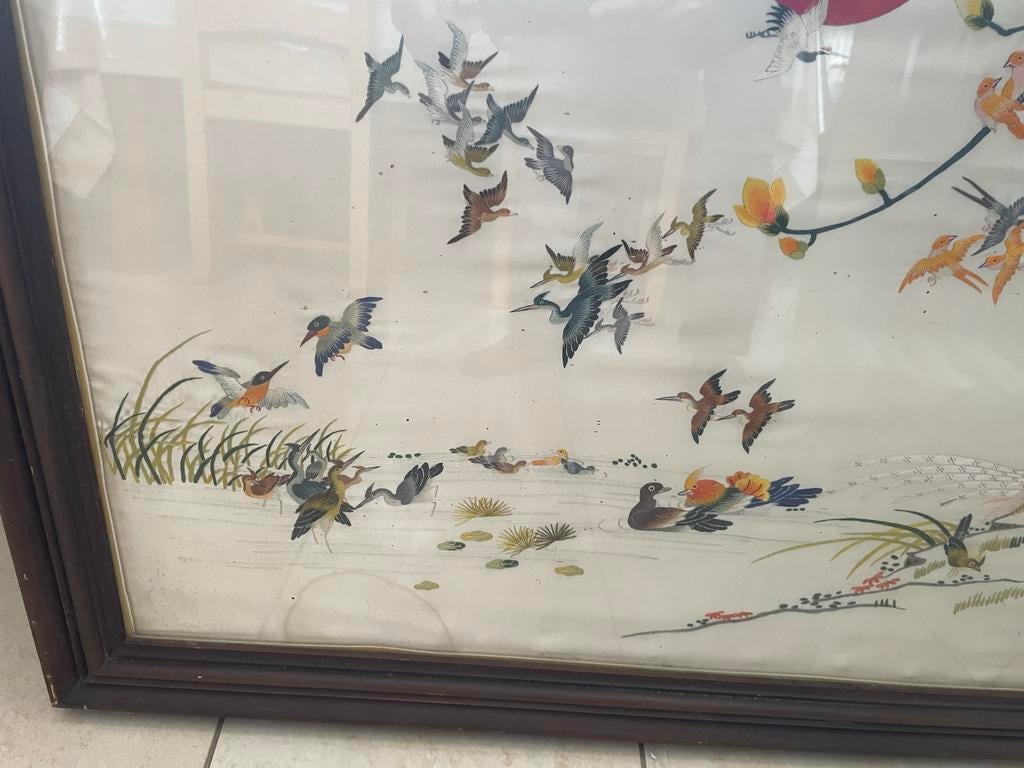 Chinees handwerk in lijst, Antiek en Kunst, Ophalen