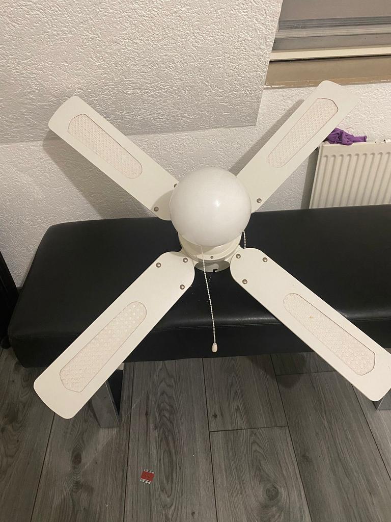 Ventilator hanglamp, Ophalen, Gebruikt, Hout, 75 cm of meer