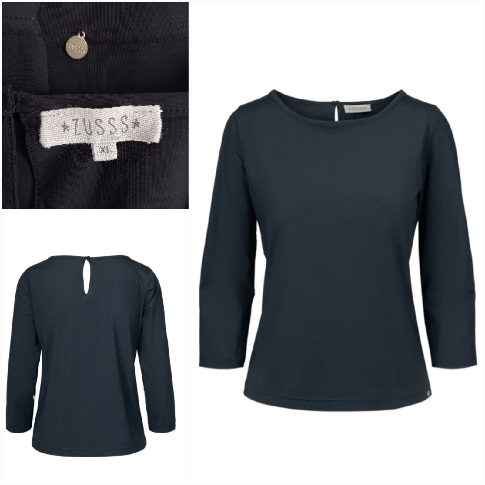 Zusss travel shirt (zwart) XL valt als L ZGAN, Verzenden, Zwart, Maat 42/44 (L), Zo goed als nieuw