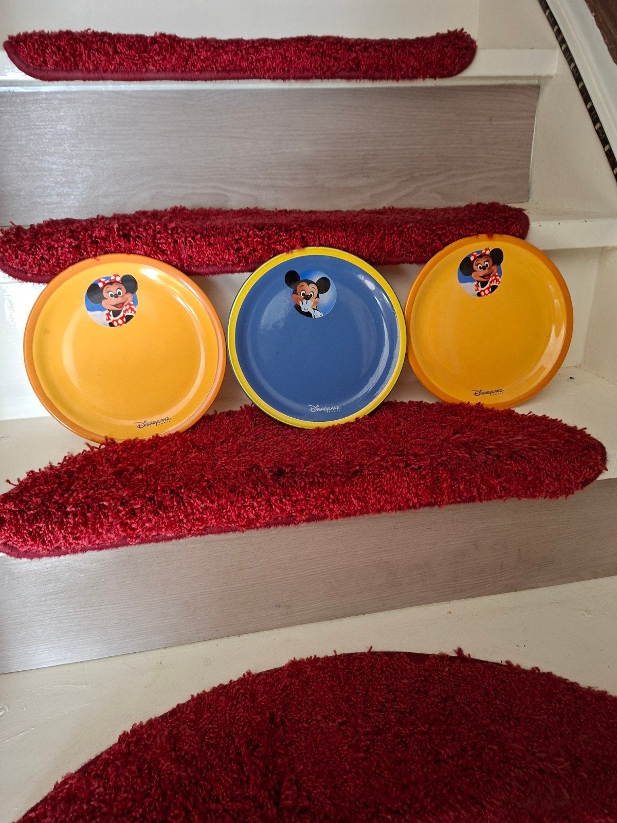 Disney Mickey & Minnie Mouse borden - 3 stuks, Ophalen, Gebruikt, Overige merken, Keramiek
