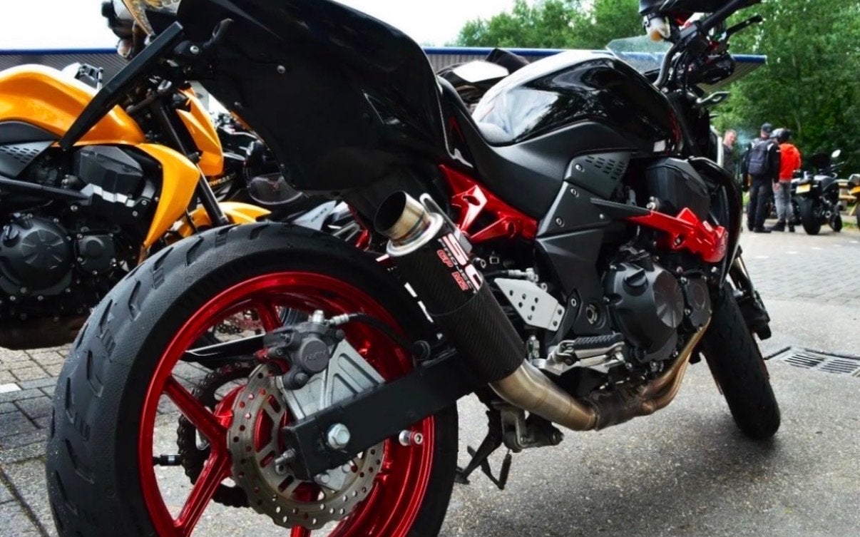 Kawasaki Z750 uit 2008 - Candy Apple Red & SC Project, Sportuitlaat, 750 cc, 4 cilinders, Motorrijbewijs A