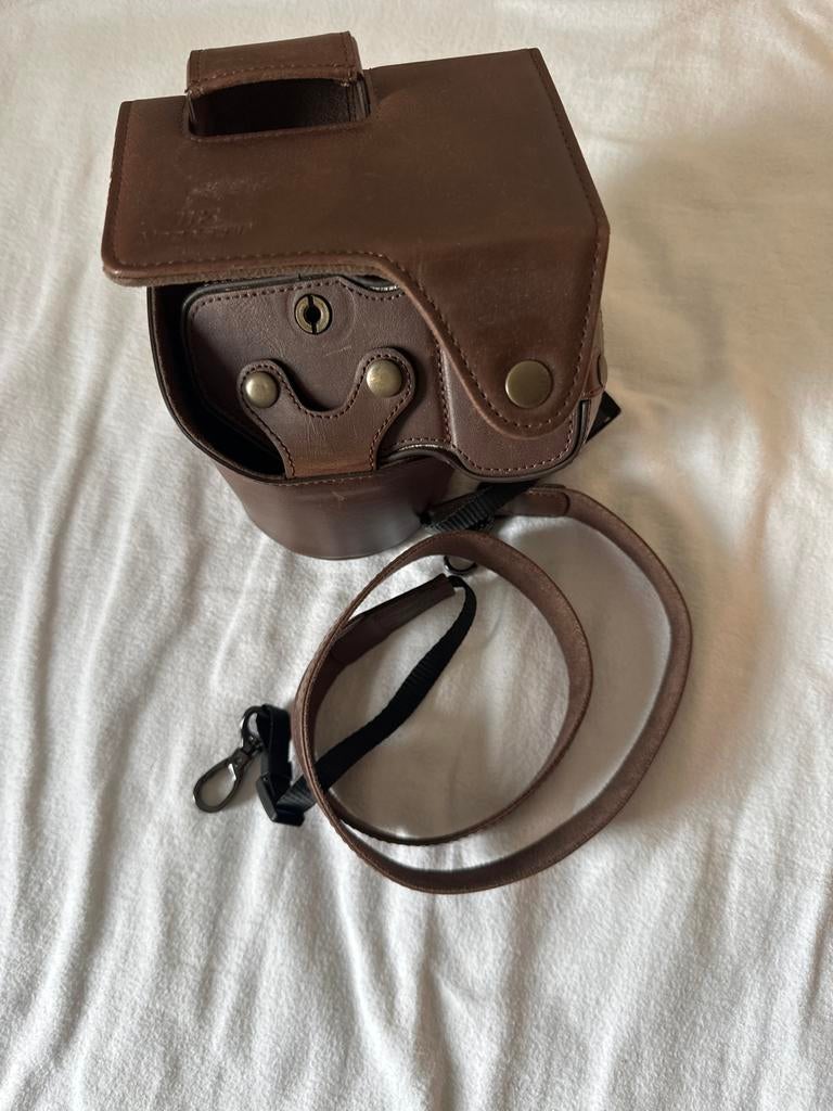 Leren tas voor Sony RX10 IV - Bruin, met draagriem, Ophalen of Verzenden, Zo goed als nieuw, Overige typen, Overige merken