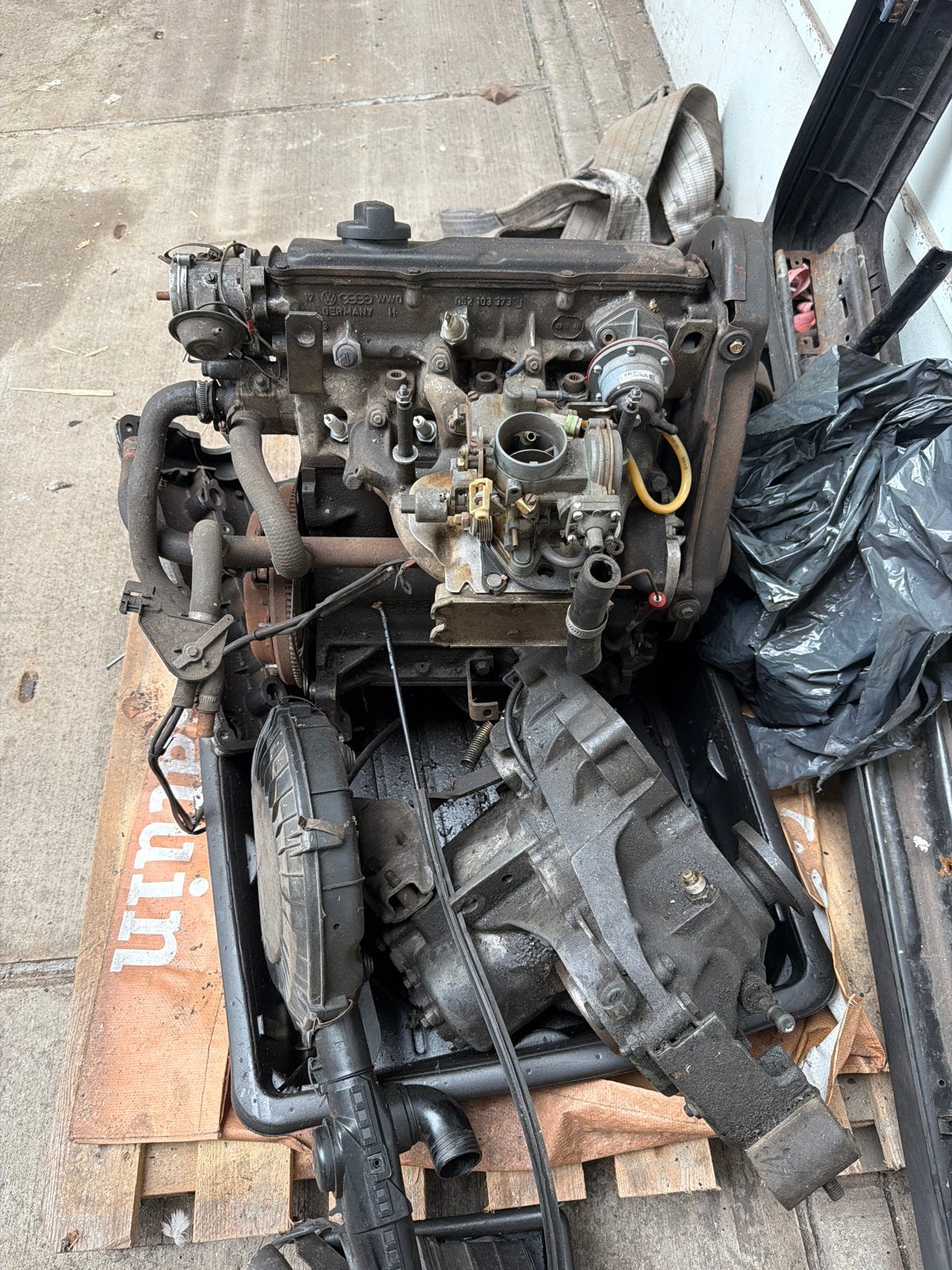Golf MK1 1.1 motor + 4-bak versnellingsbak, Ophalen of Verzenden, Gebruikt, Volkswagen