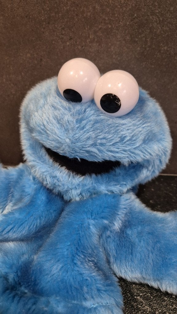 Koekiemonster handpop, Sesamstraat, 37 cm. (b) 5A11, Tweedehands verkoop, Tweedehands verkoop, Gebruikt, Overige typen