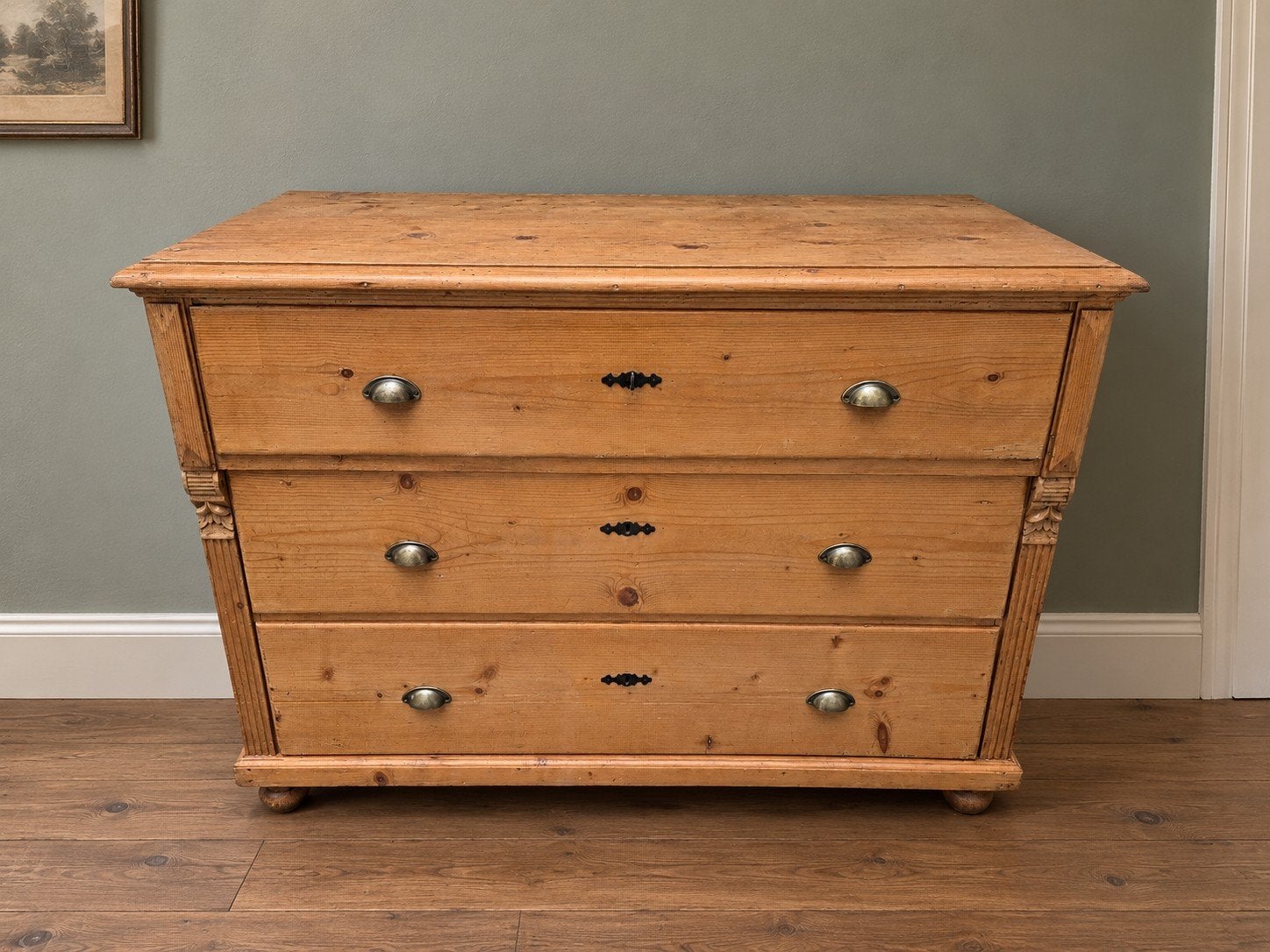 Prachtige antiek grenen commode / ladenkast / kast, Ophalen, Gebruikt, 50 tot 70 cm, 100 cm of meer