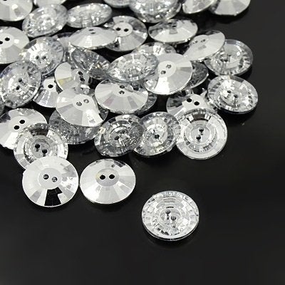 25 Knopen rhinestone rond 12.5mm, Info@hobbymagic.nl, Hobbymagic, Nieuw, Knoop of Knopen