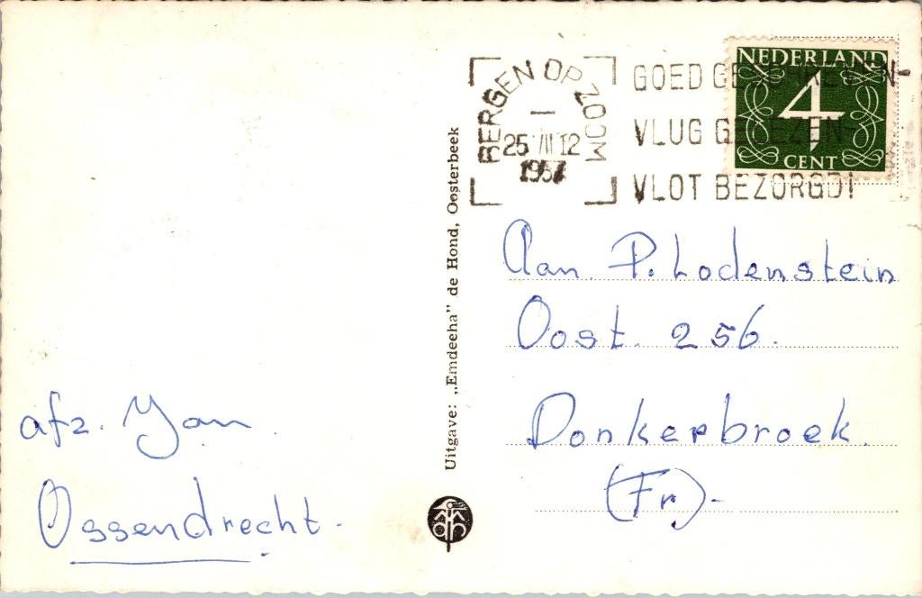 Ossendrecht - Groeten uit Legerplaats (1957) 2x, Verzenden, 1940 tot 1960, Gelopen, Noord-Brabant
