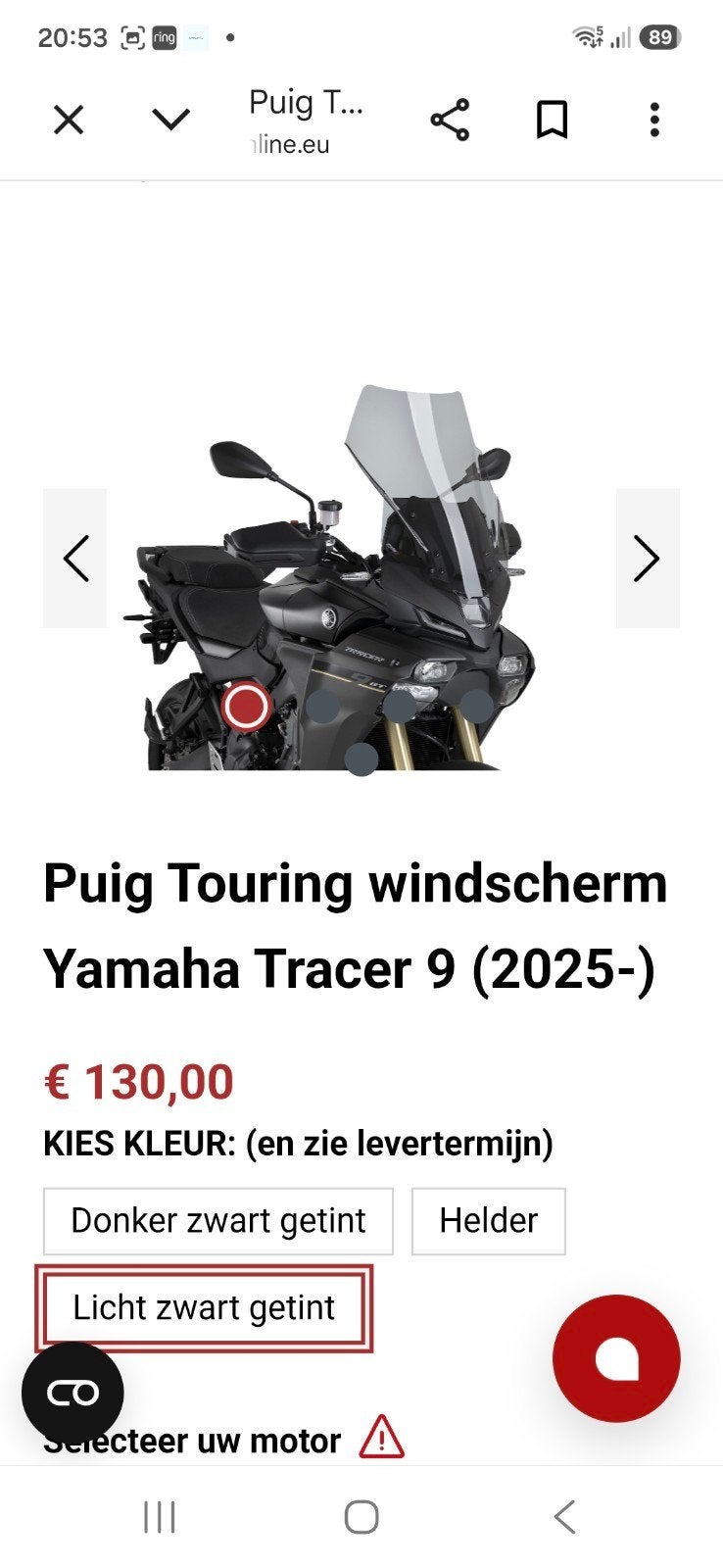 puig touring windscherm, Motoren, Ophalen, Nieuw