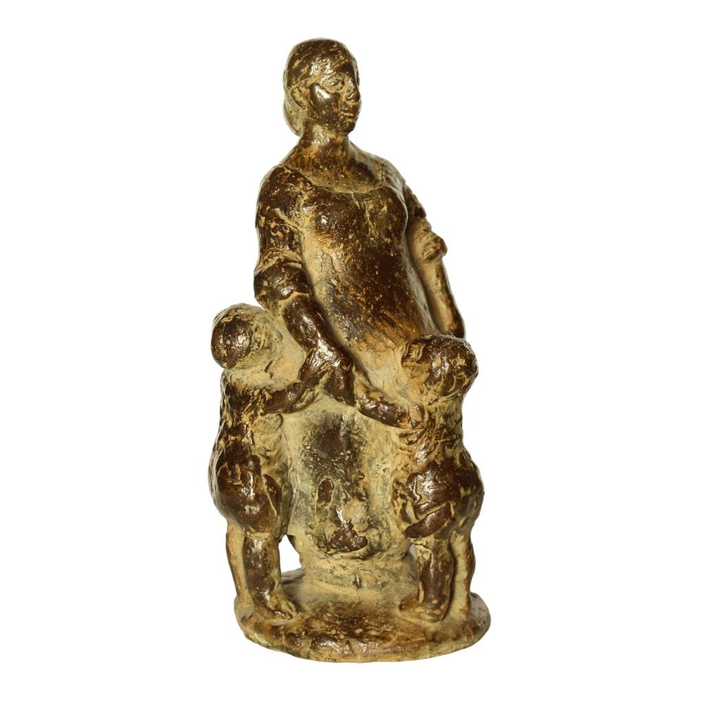 BRONZEN BEELD Ruth Brouwer MOEDER MET KINDEREN, Ophalen of Verzenden, Brons, Beeld