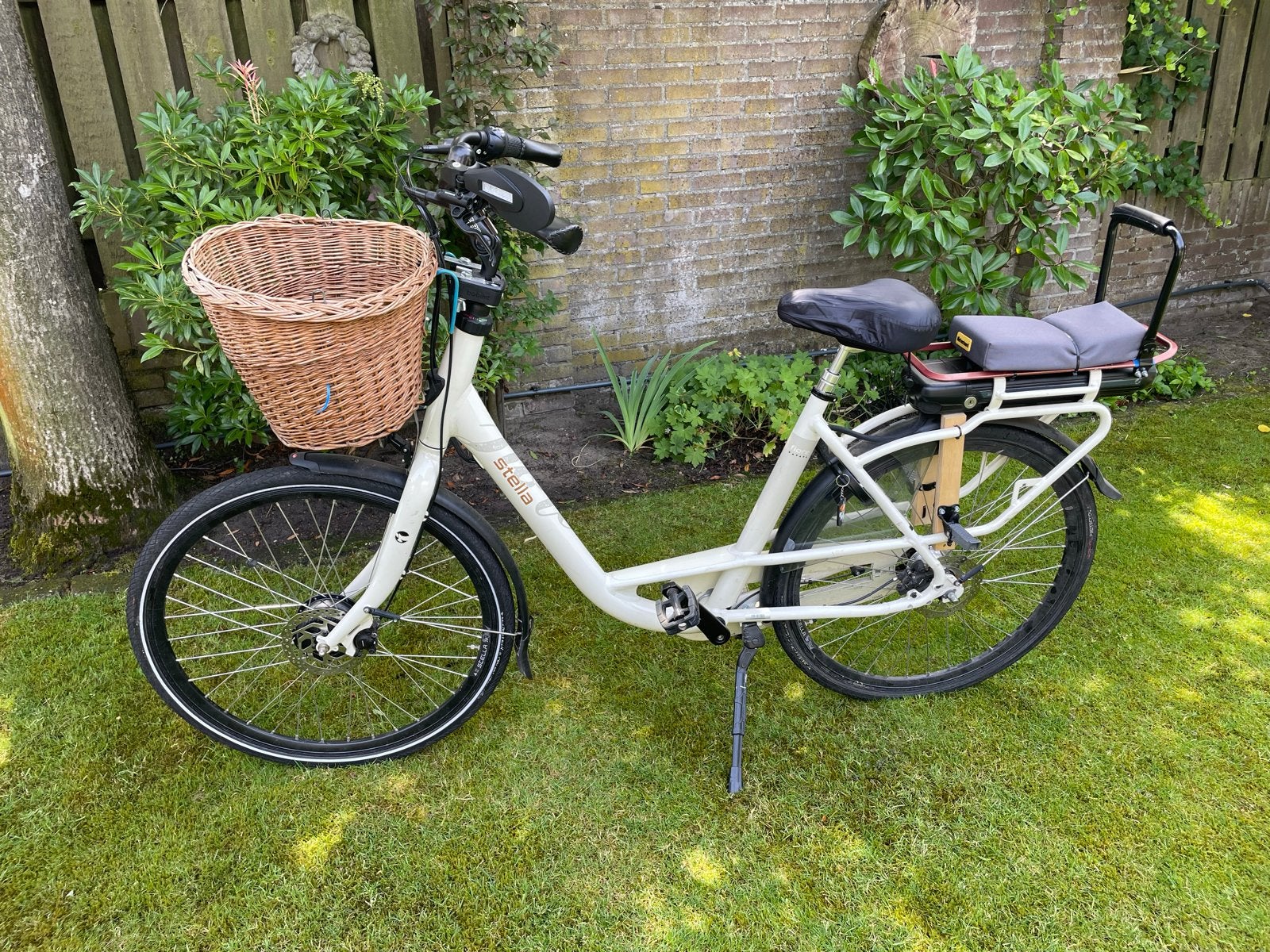 Stella electrische Fiets Fiore met Kinderzitjes en Mand, 50 tot 53 cm, Schijfrem, Ophalen, Overige merken