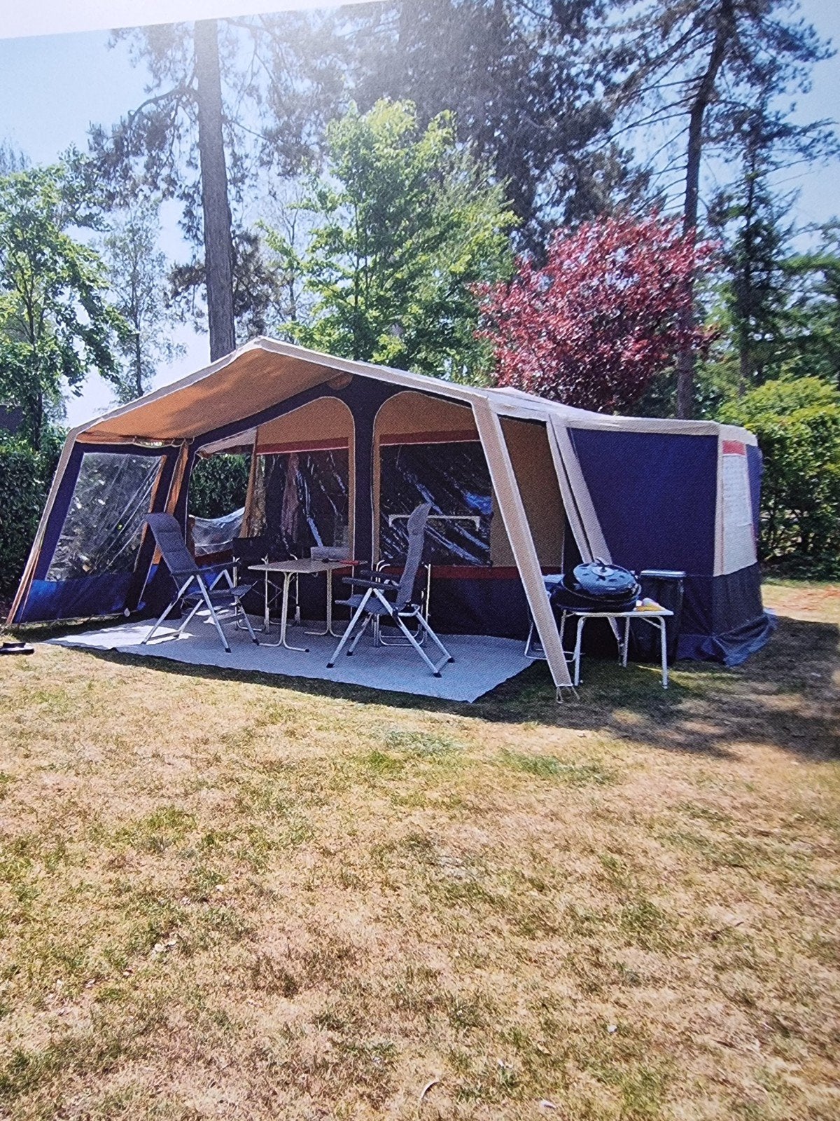 vouwwagen trigano vendome GL blauw 2008, Ophalen, Trigano, Blauw, Aanwezig