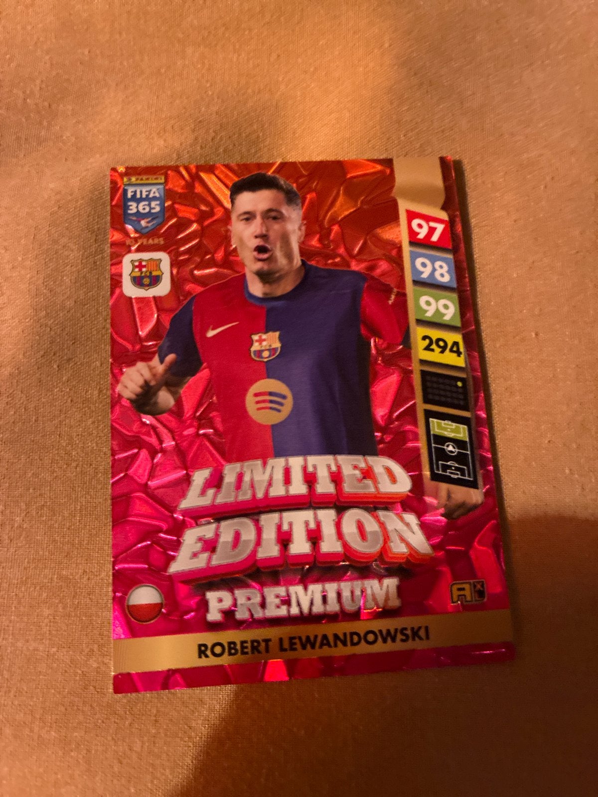 FIFA 365 Adrenalyn XL 2025 Robert Lewandowski Limited Editio, Ophalen, Zo goed als nieuw, Buitenlandse clubs, Spelerskaart