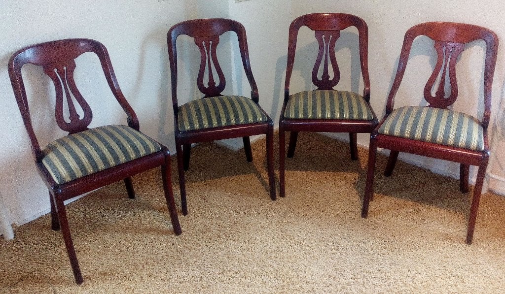 Elegante, klassieke eetkamerstoelen (4), Huis en Inrichting, Stoelen, Ophalen, Gebruikt, Overige kleuren, Klassiek