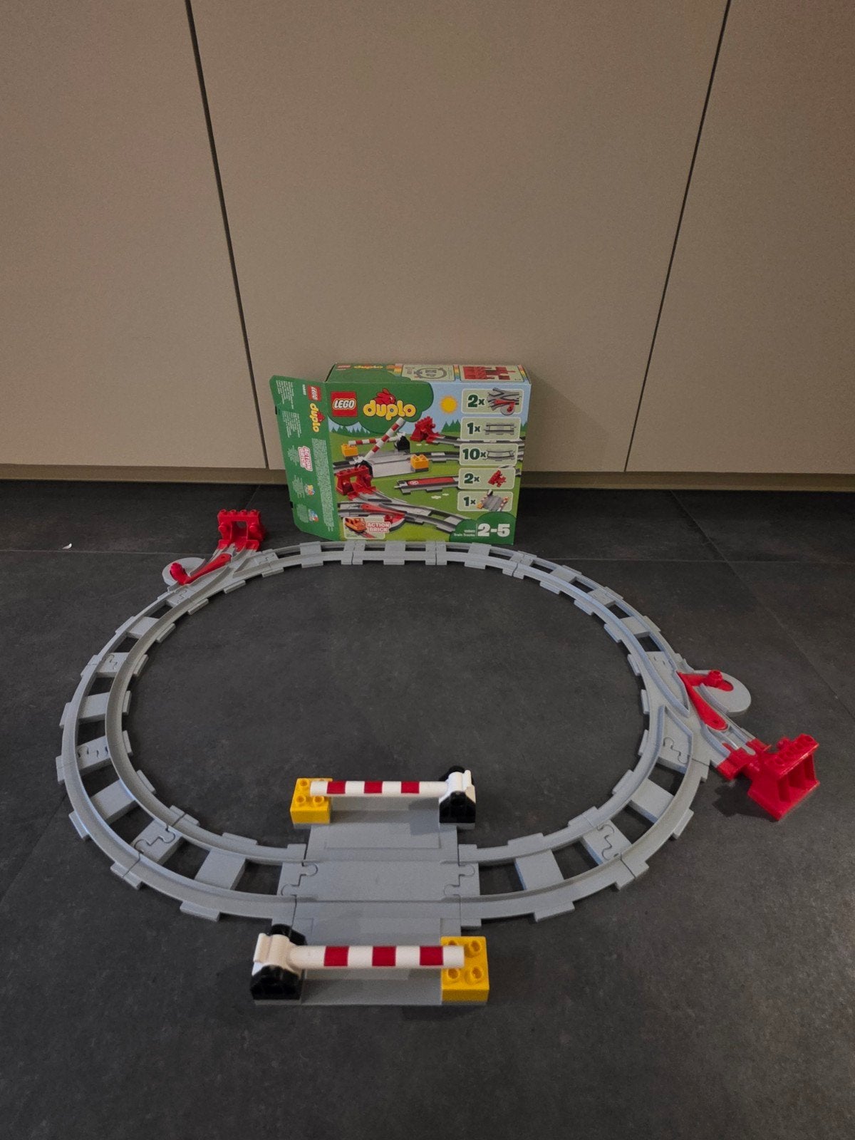 Lego DuploTreinset met wissels en spoorovergang (Duplo 10882, Compleet, Overige thema's, Ophalen of Verzenden, Zo goed als nieuw