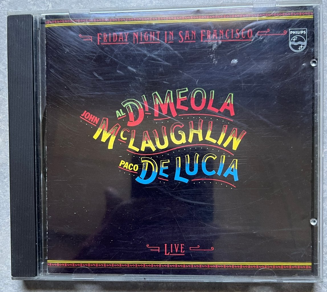 McLaughlin, Di Meola, De Lucia - Friday Night Live CD jazz, Inclusief boekje, Gebruikt, Ophalen of Verzenden, Live-album