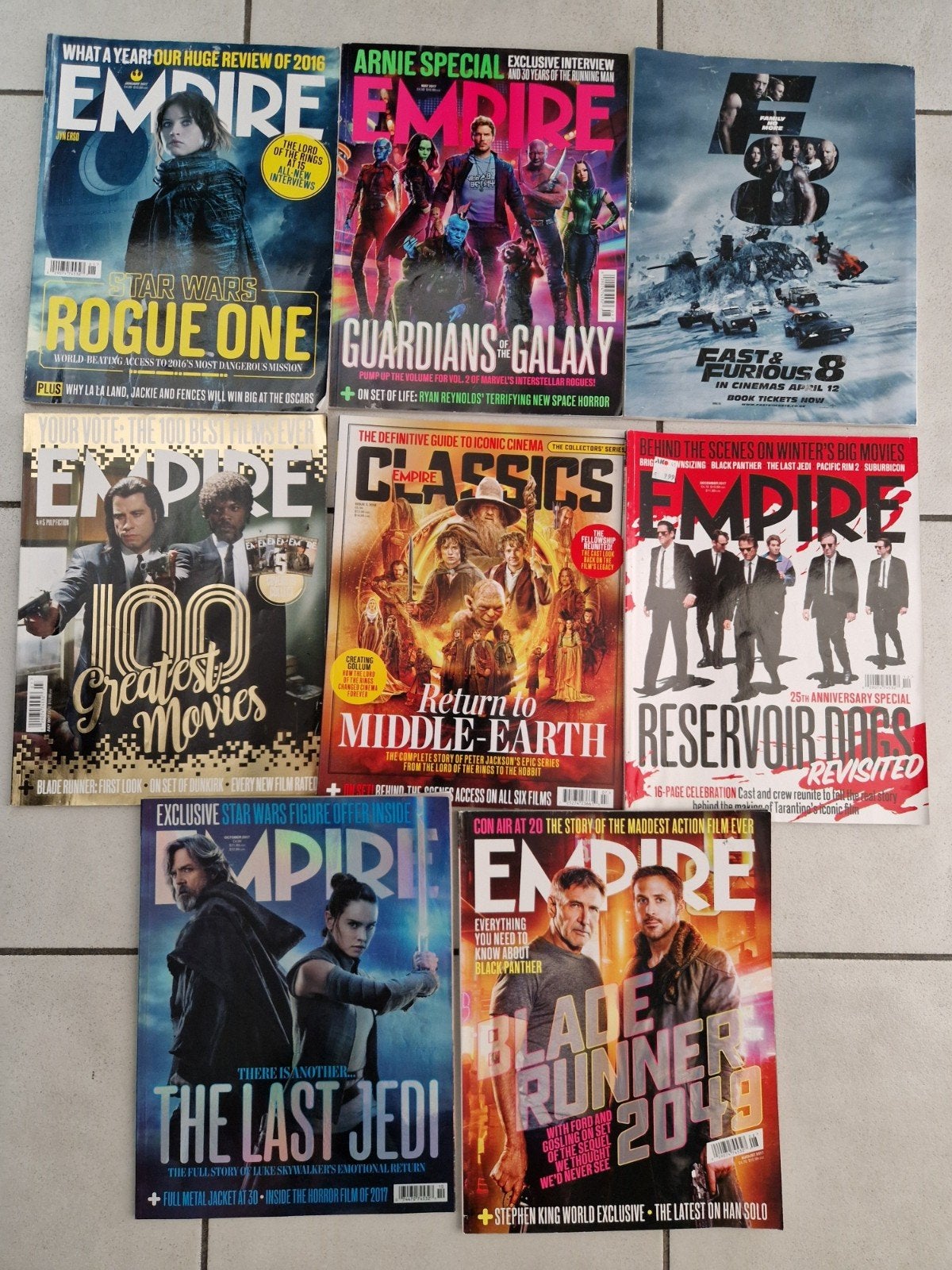 9 x 2017 empire movie magazine the last jedi rogue one, Boeken, Tijdschriften en Kranten, Muziek, Film of Tv, Ophalen of Verzenden