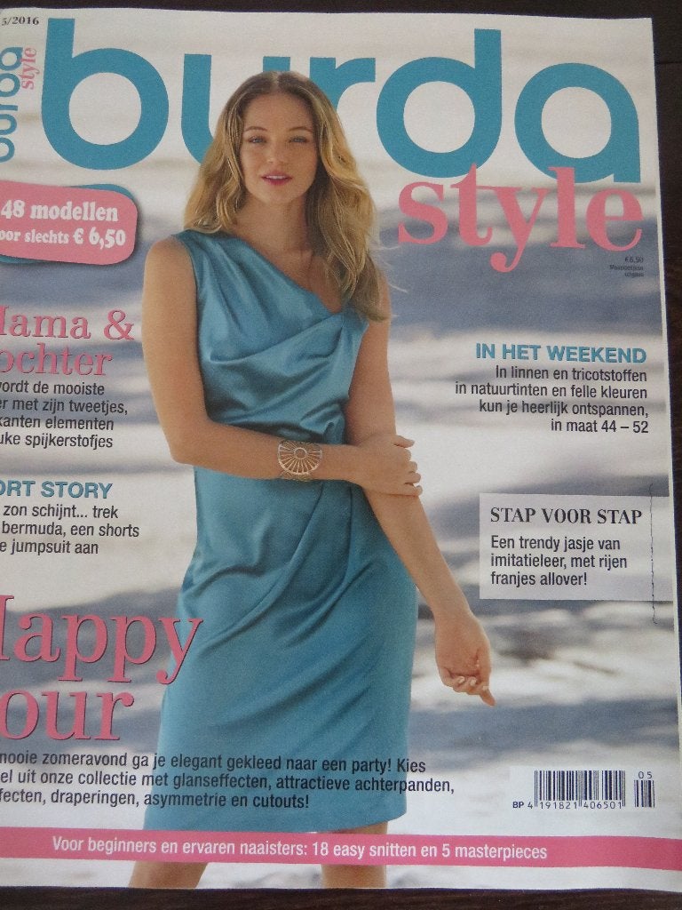 Burda Style mei 2016 met 23 patronen 18 easy, Hobby en Vrije tijd, Kledingpatronen, Overige typen, Vrouw, Zo goed als nieuw, Burda