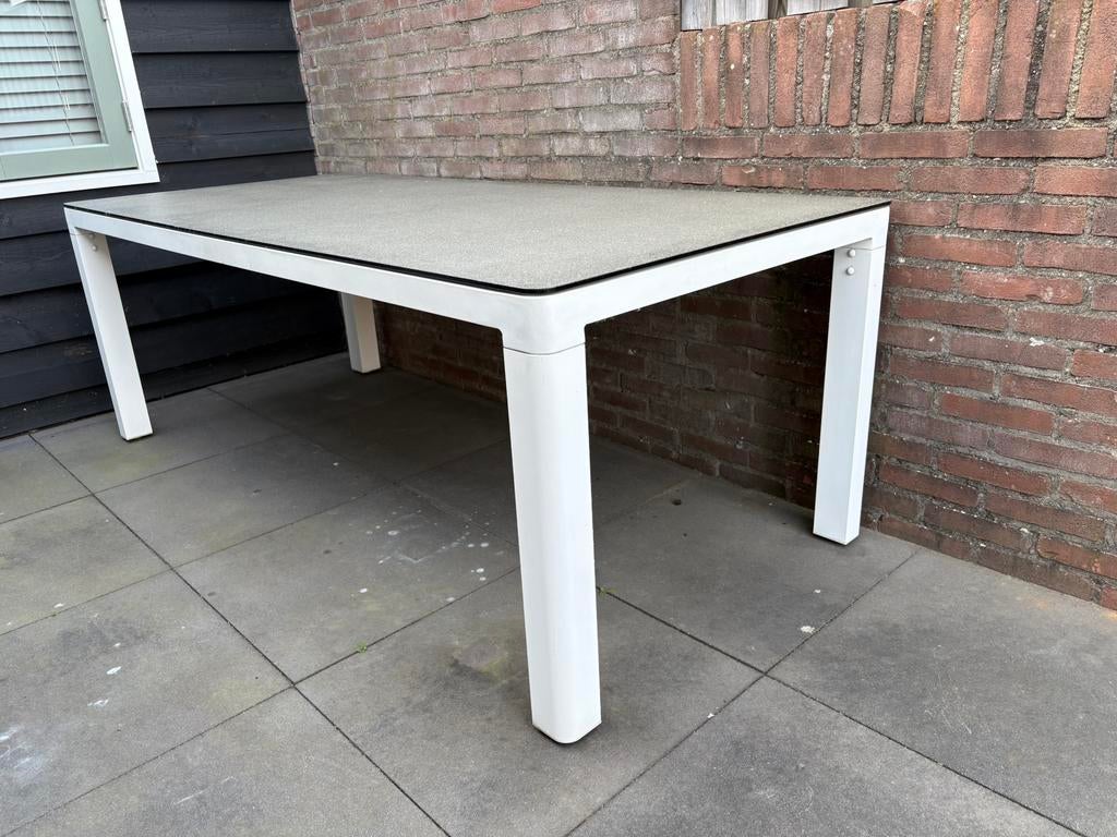 Fiore Tuintafel 6 persoons keramiek en aluminum, Tuin en Terras, Tuintafels, Ophalen, Zo goed als nieuw, Rechthoekig