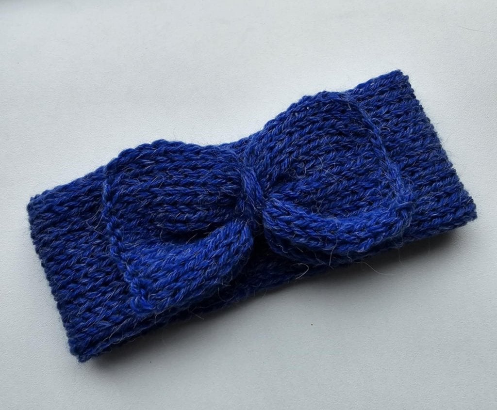 Babyblauwe gebreide hoofdband voor baby | Handgemaakt, Verzenden, Nieuw, Maat 50
