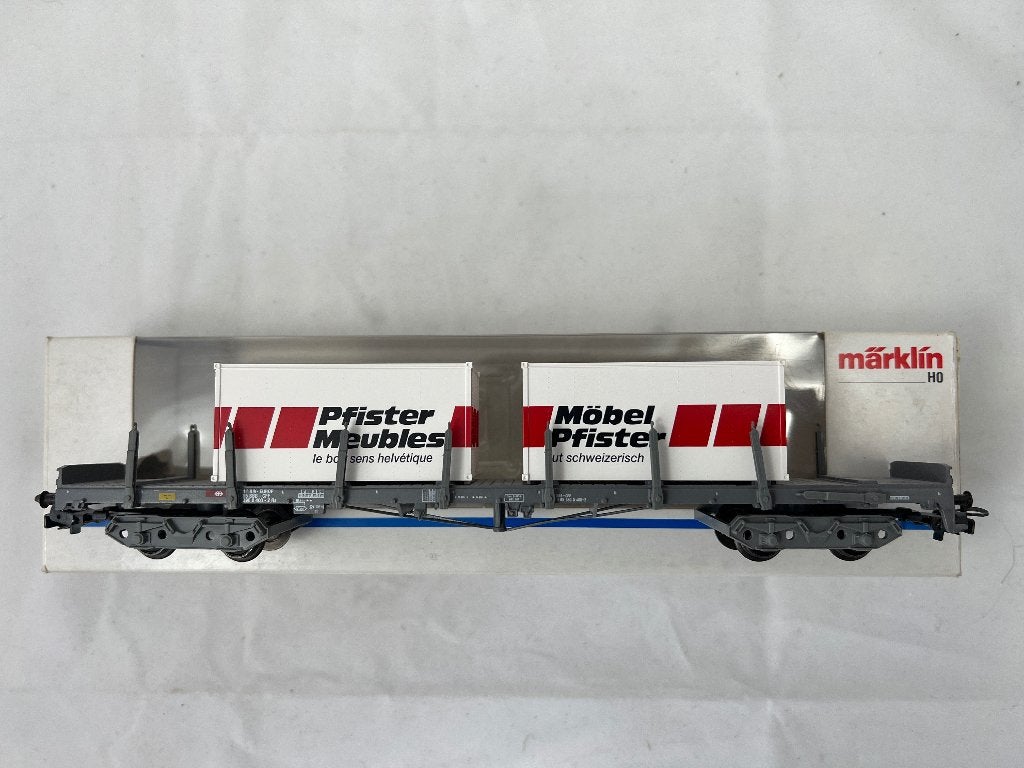Märklin H0: platte wagon Rs 53 van de SBB, Mä 4668, Wisselstroom, Wagon, Ophalen of Verzenden, Zo goed als nieuw