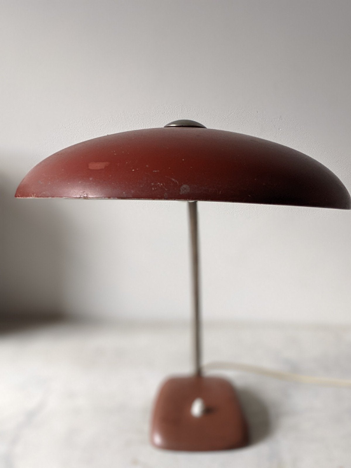 Vintage Bauhaus bureaulamp - roodbruin, Ophalen of Verzenden