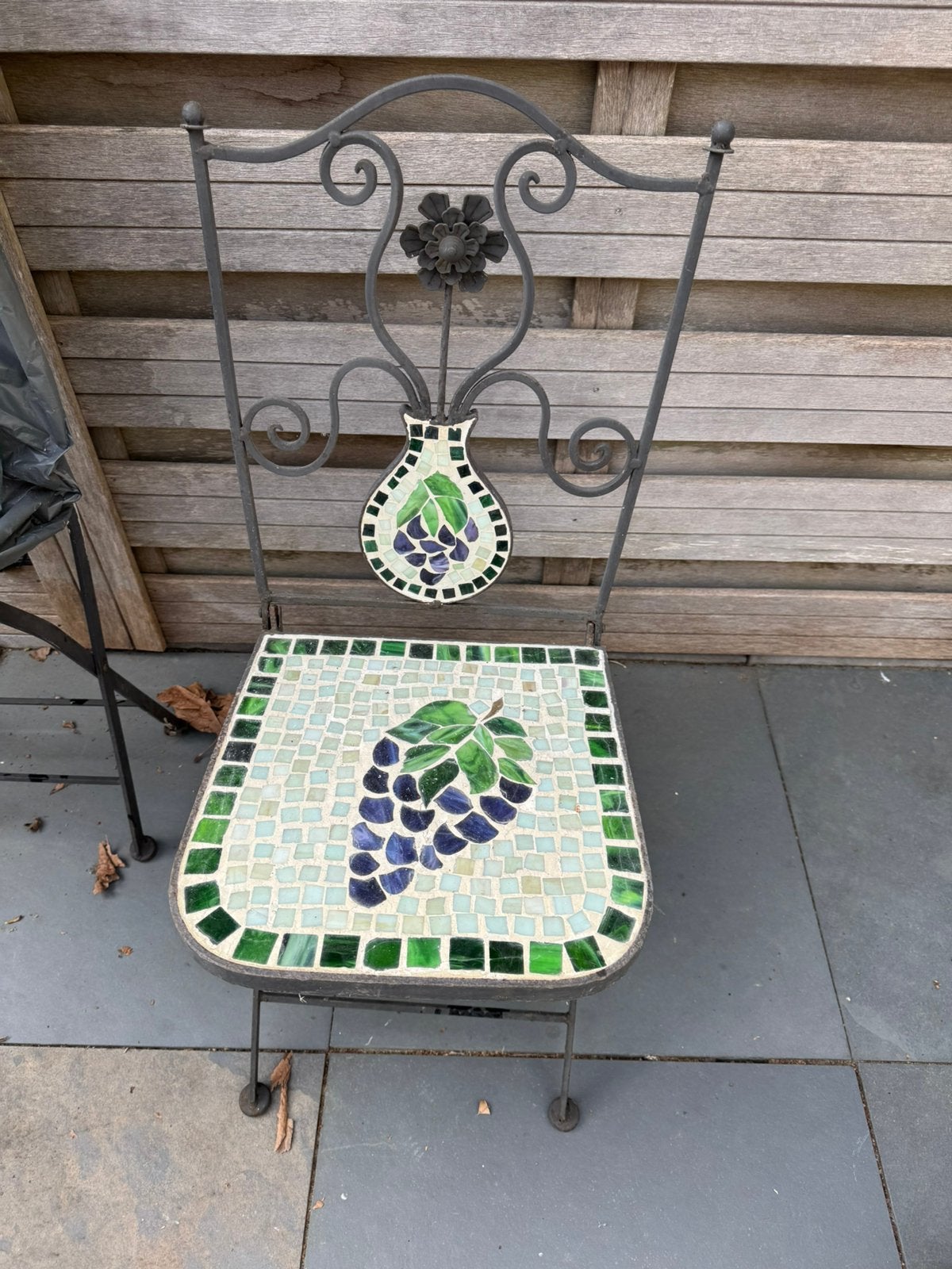 Mozaïek italiaans terras set 3 dlg, Ophalen, Gebruikt, Metaal, Inklapbaar