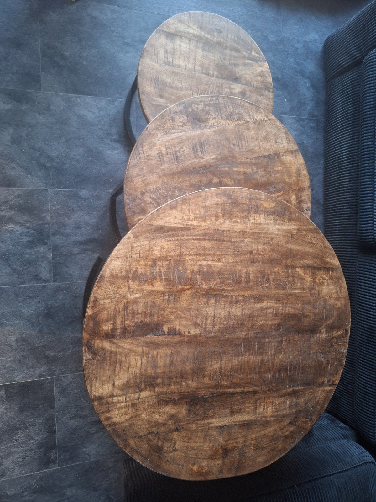 3 salontafeltjes, Ophalen, Gebruikt, 50 tot 100 cm, Rond
