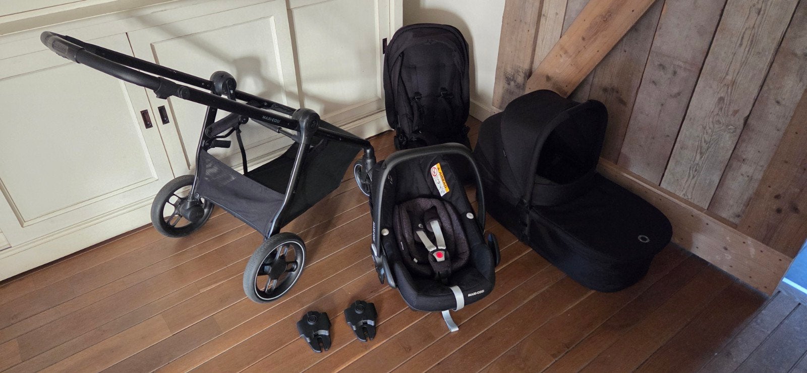 Maxi-Cosi Street+ kinderwagen – Essential Black – complete s, Zo goed als nieuw, Verstelbare duwstang, Maxi-Cosi, Ophalen