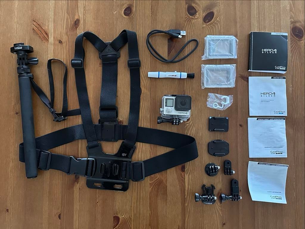 Complete GoPro Hero 4 set met accessoires & 32GB SD kaart, Ophalen of Verzenden, Zo goed als nieuw, GoPro