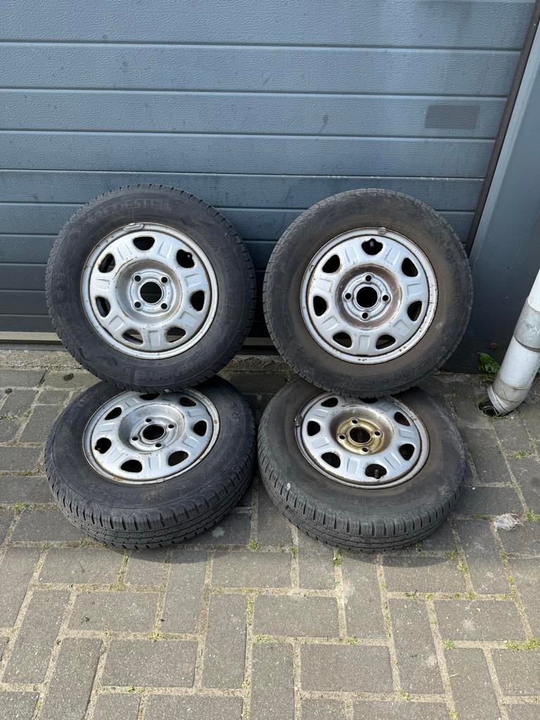 Banden met velg 4x100 (155/80 R13), Ophalen, Gebruikt