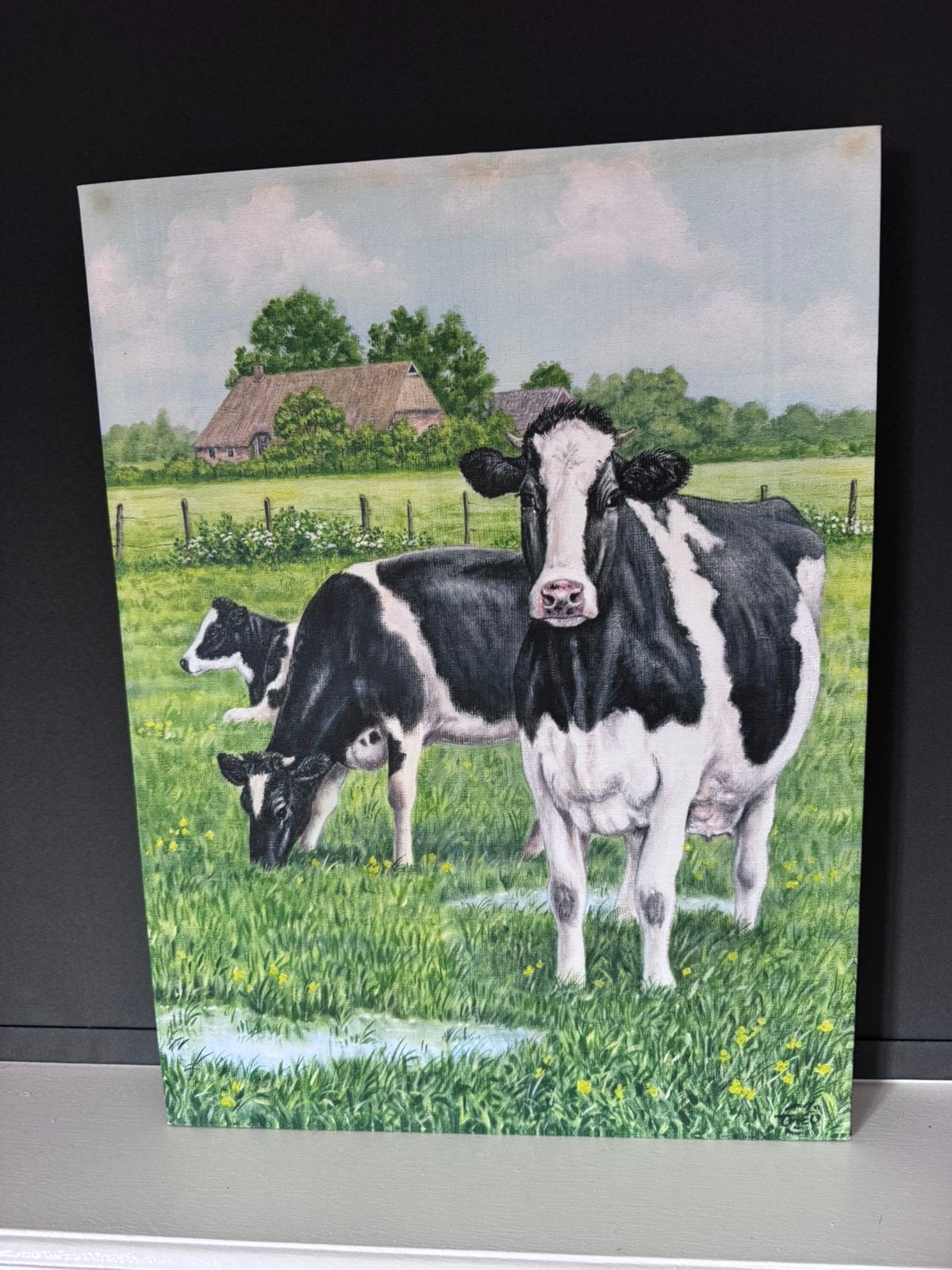 Koeienschilderij, Ophalen of Verzenden, Overige technieken, Dieren, Overige ondergronden