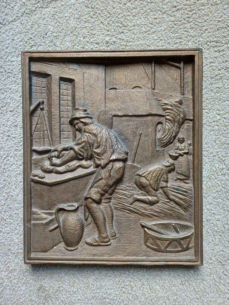 Zwaar bronzen gietwerk - Bakkerij, Antiek en Kunst, Ophalen of Verzenden, Brons