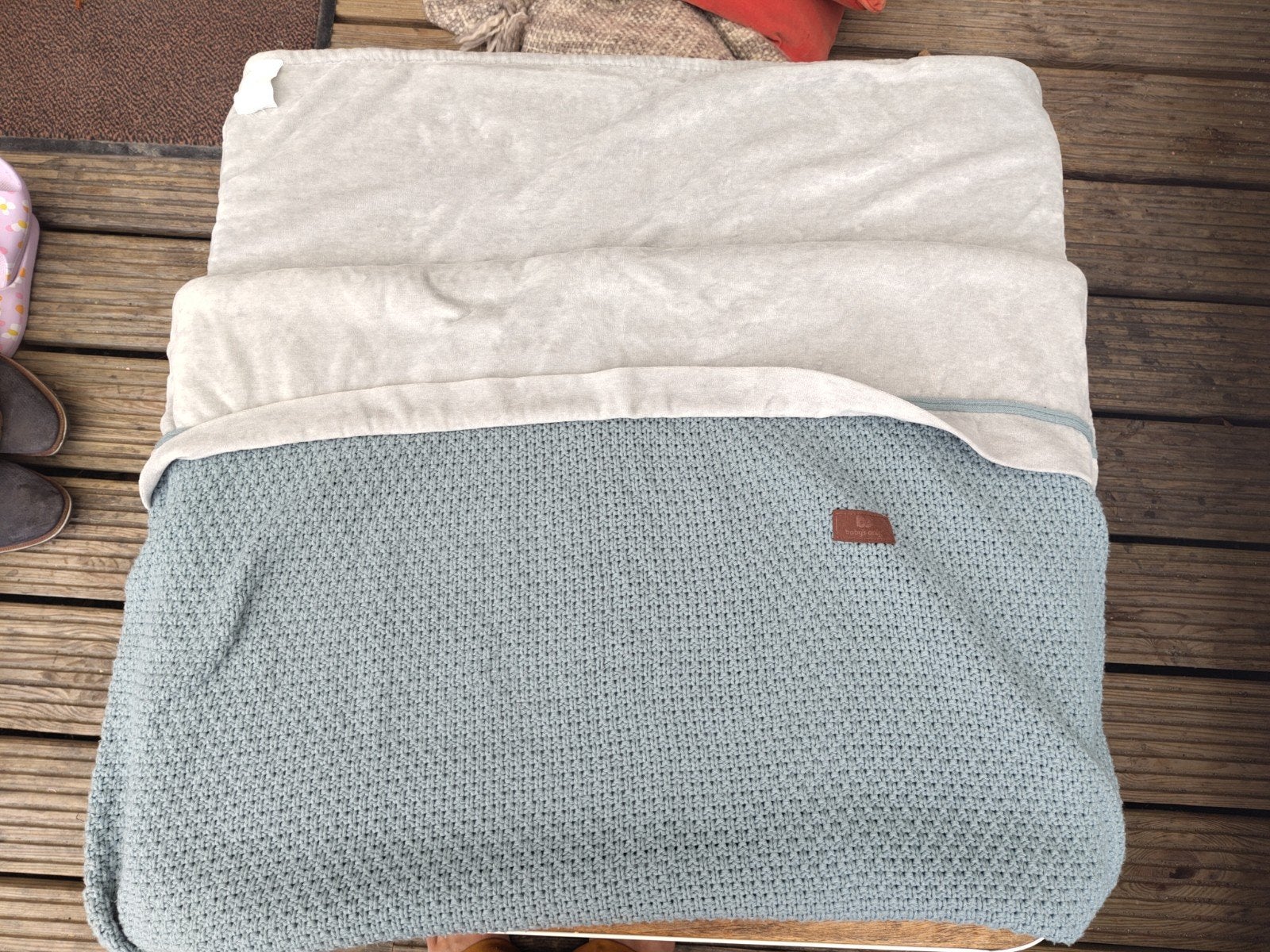 Zachte deken voor ledikant van katoen en polyester, lichtbla, Ophalen, Wasbaar, Deken
